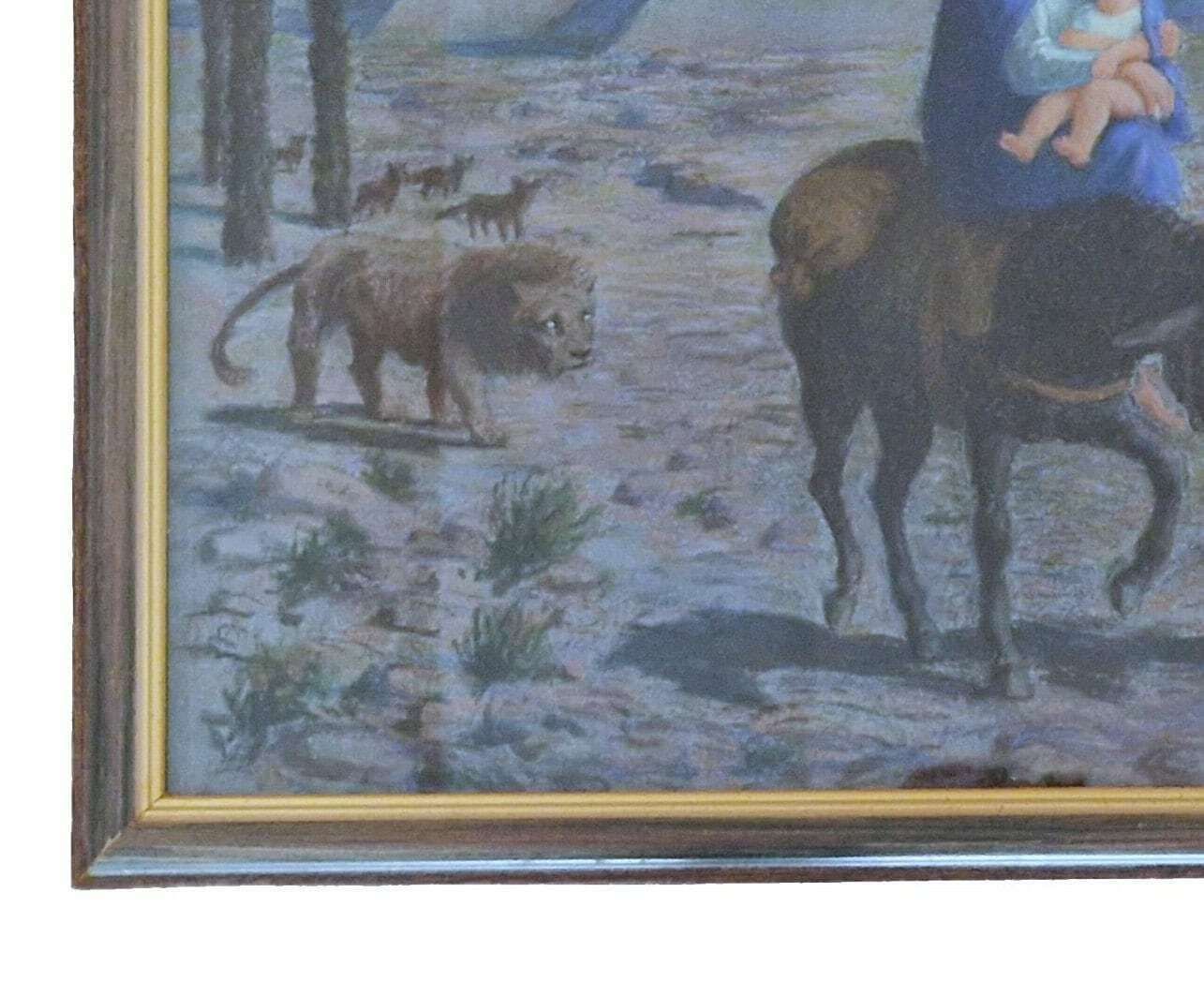 De Vlucht Naar Egypte Van De Heilige Familie Door Remy Mayan, Ingelijste Pasteltekening Van De Geboorte Van Jezus, Religieuze Kunst En Woondecoratie photo vinterior