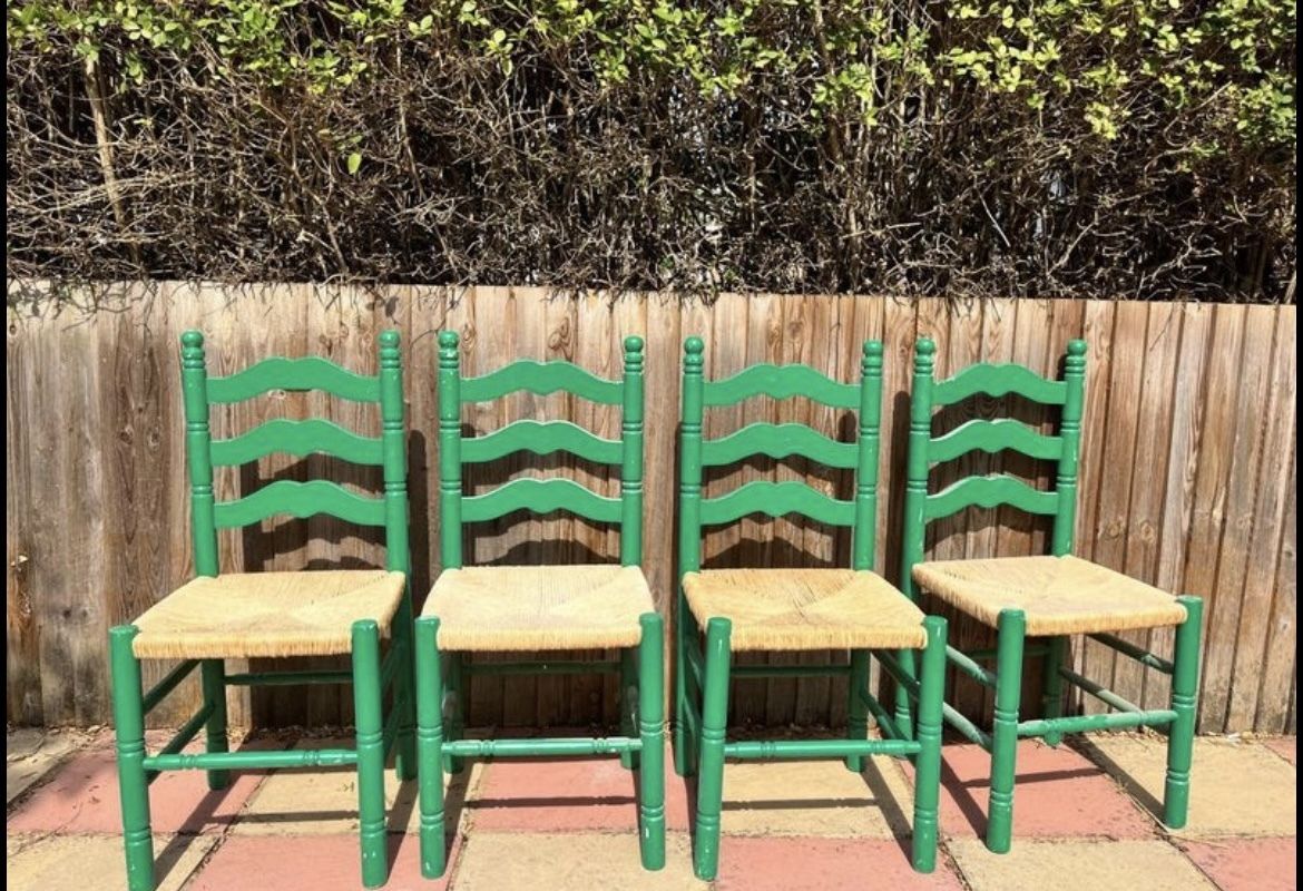 Farrow & Ball Painted Rush Seats X4