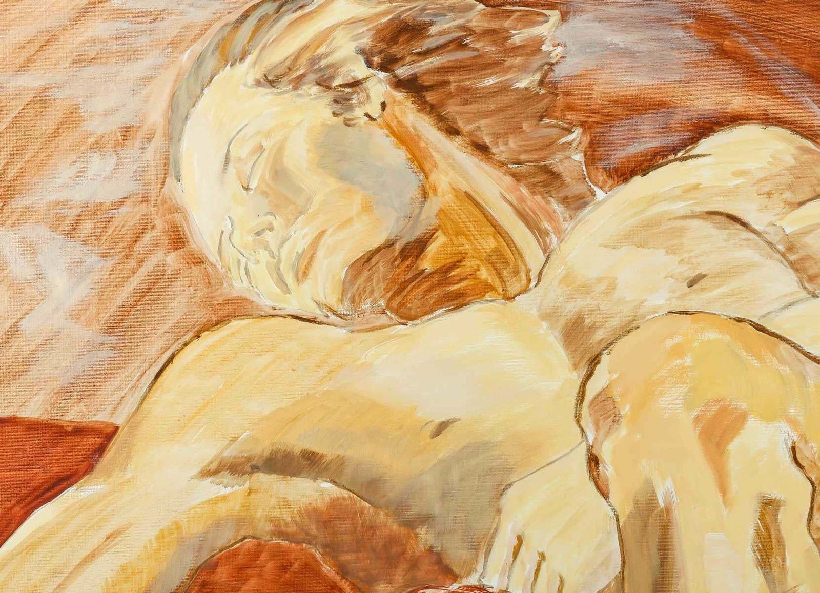 Painting, Oil On Canvas By Artist Evelyne Luez, Xxth Century. photo for sale