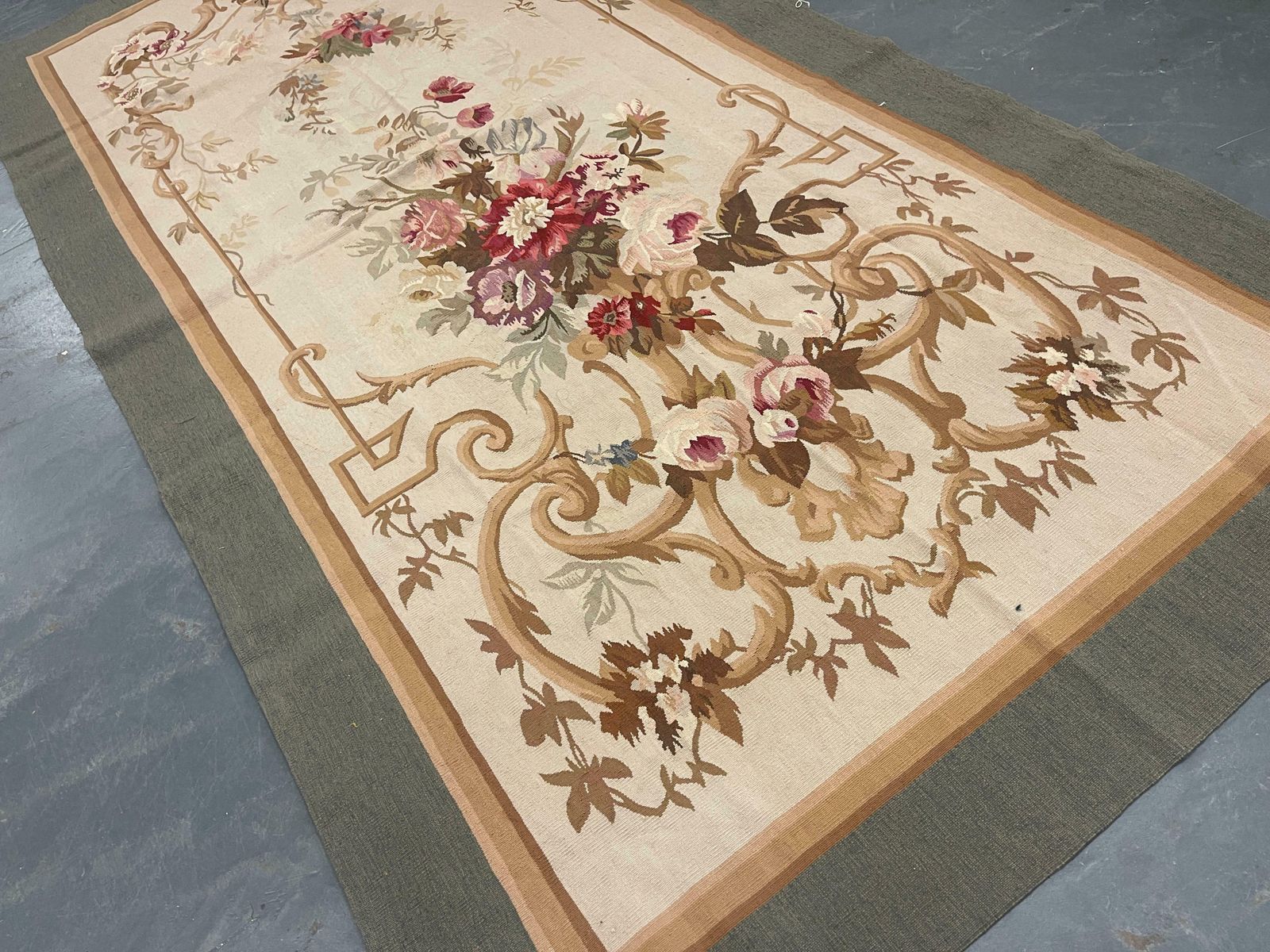 Aubusson Rug Traditional French Carpet Handwoven Floral Wool Needlepoint photo buy