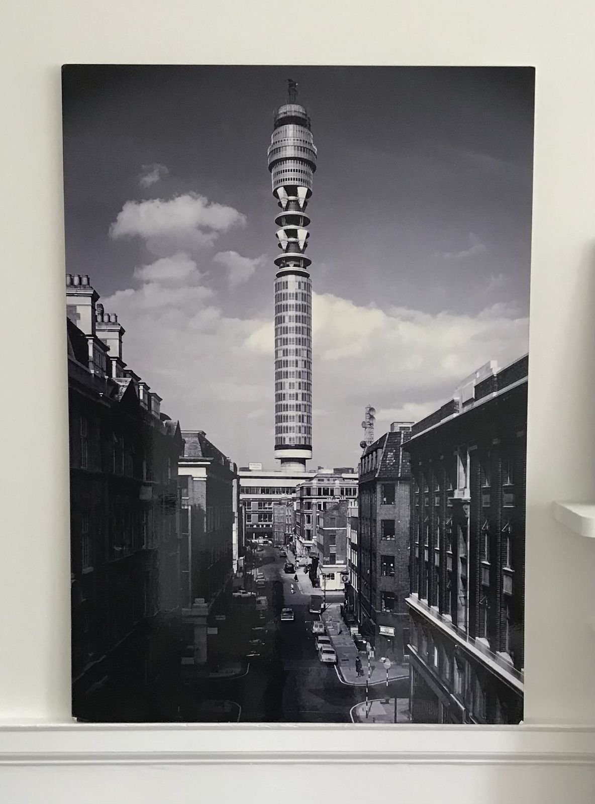 Large Mounted Photograph Of The Bt Tower From 1965