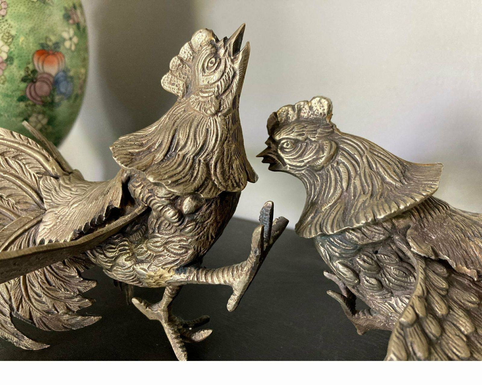 Zilveren Fazantenpaar | Vogelbeeldjes | Tafelstukken | 21 Cm | Ca. Jaren 1950 photo Woonaccessoires