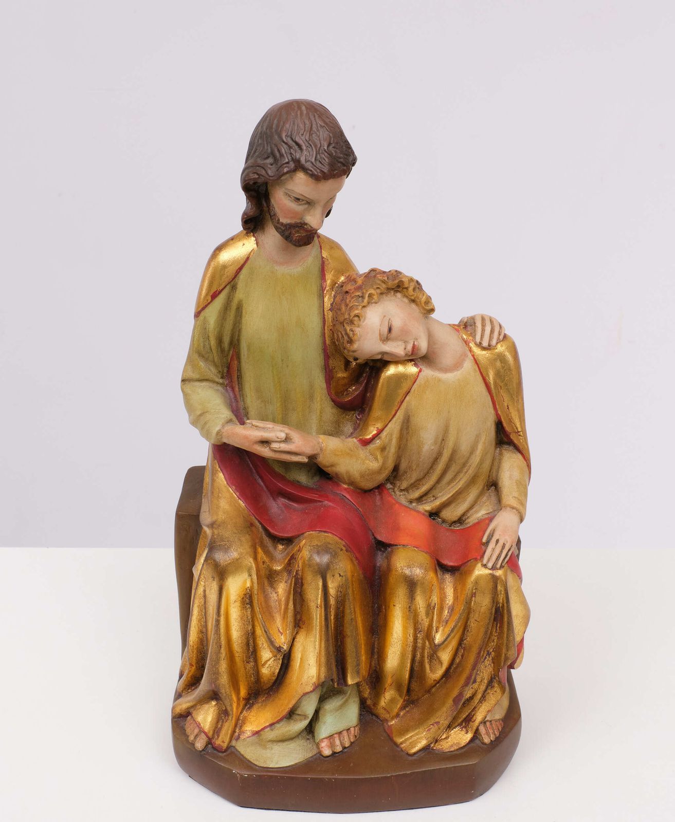 Johannes Op De Borst Van Christus – Sculptuur, Museumreproductie photo Woonaccessoires