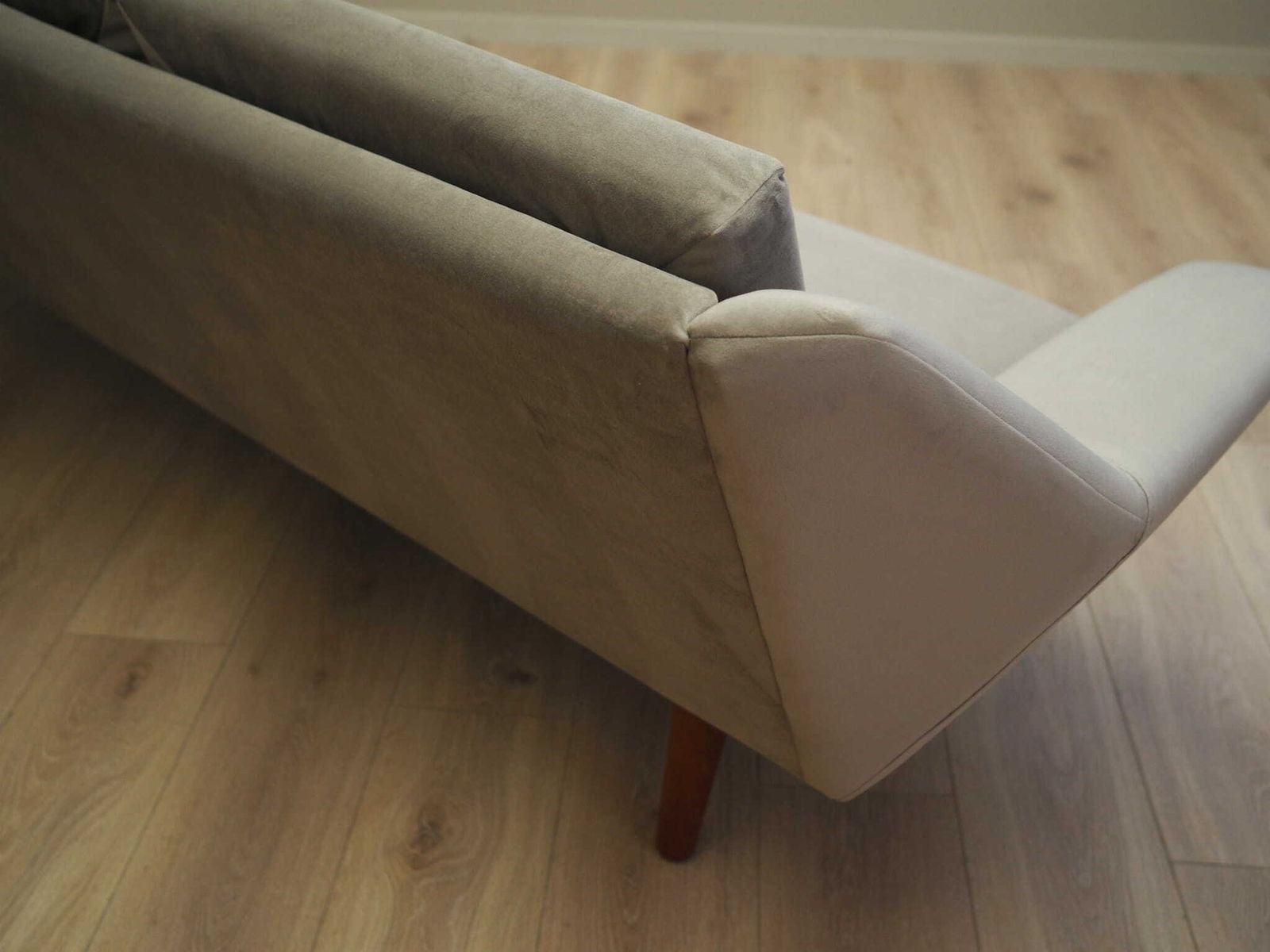 Grey Velour Sofa, Danish Design, 1980s, Production: Denmark photo vintage