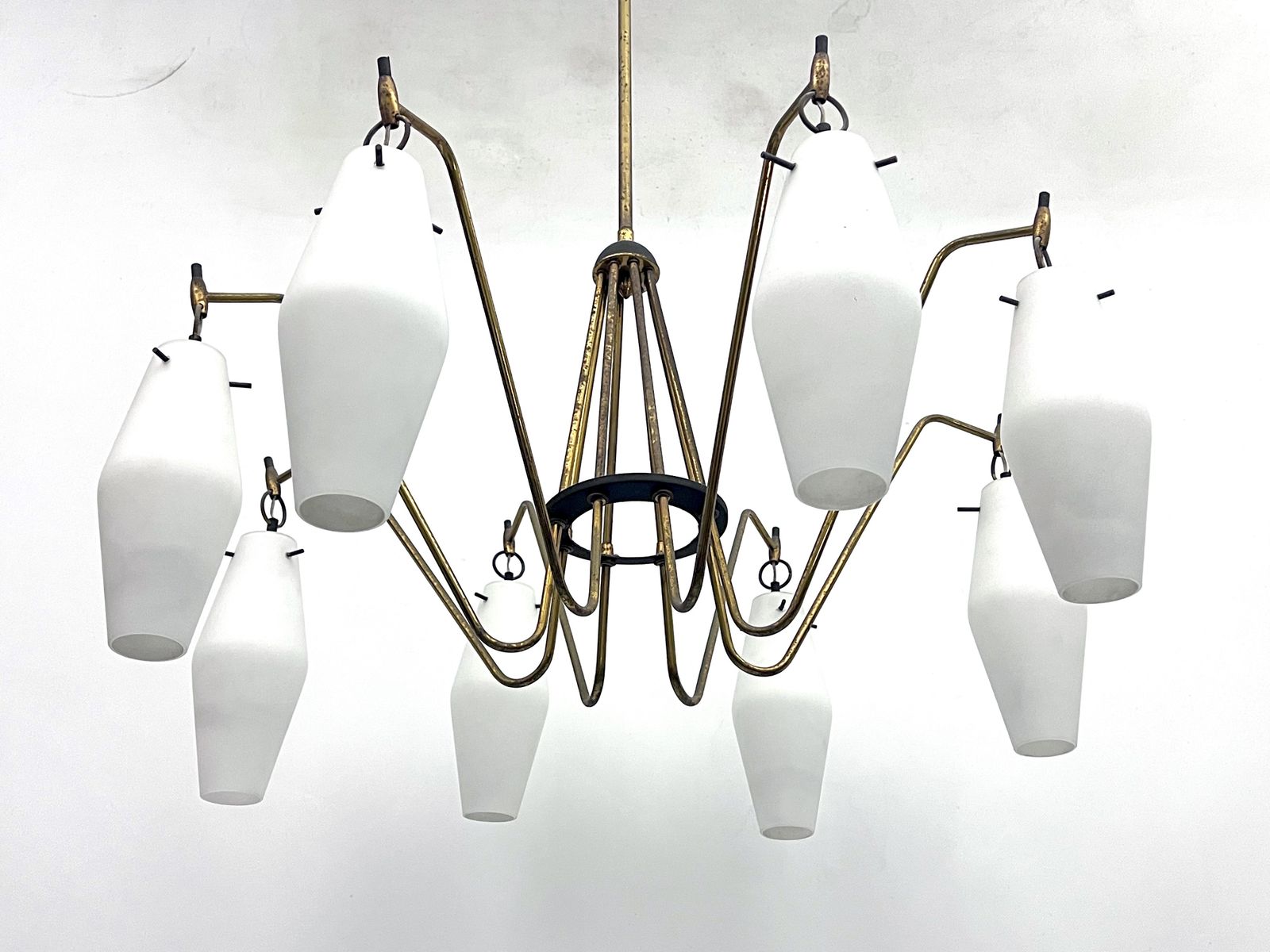 Mid Century Large 8 Arms Arredoluce Manner Chandelier. Italy 1950s photo furniture