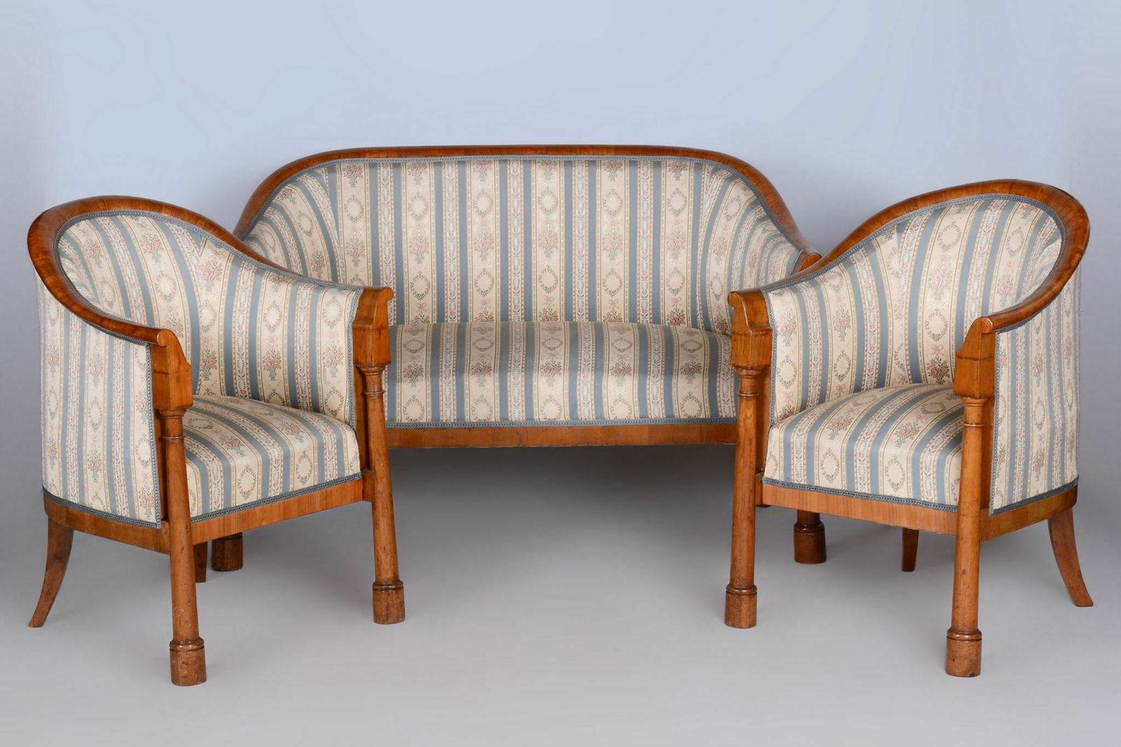 Restored Biedermeier Birch Seating Set, Revived Polish, Vienna, Austria, 1830s photo for sale