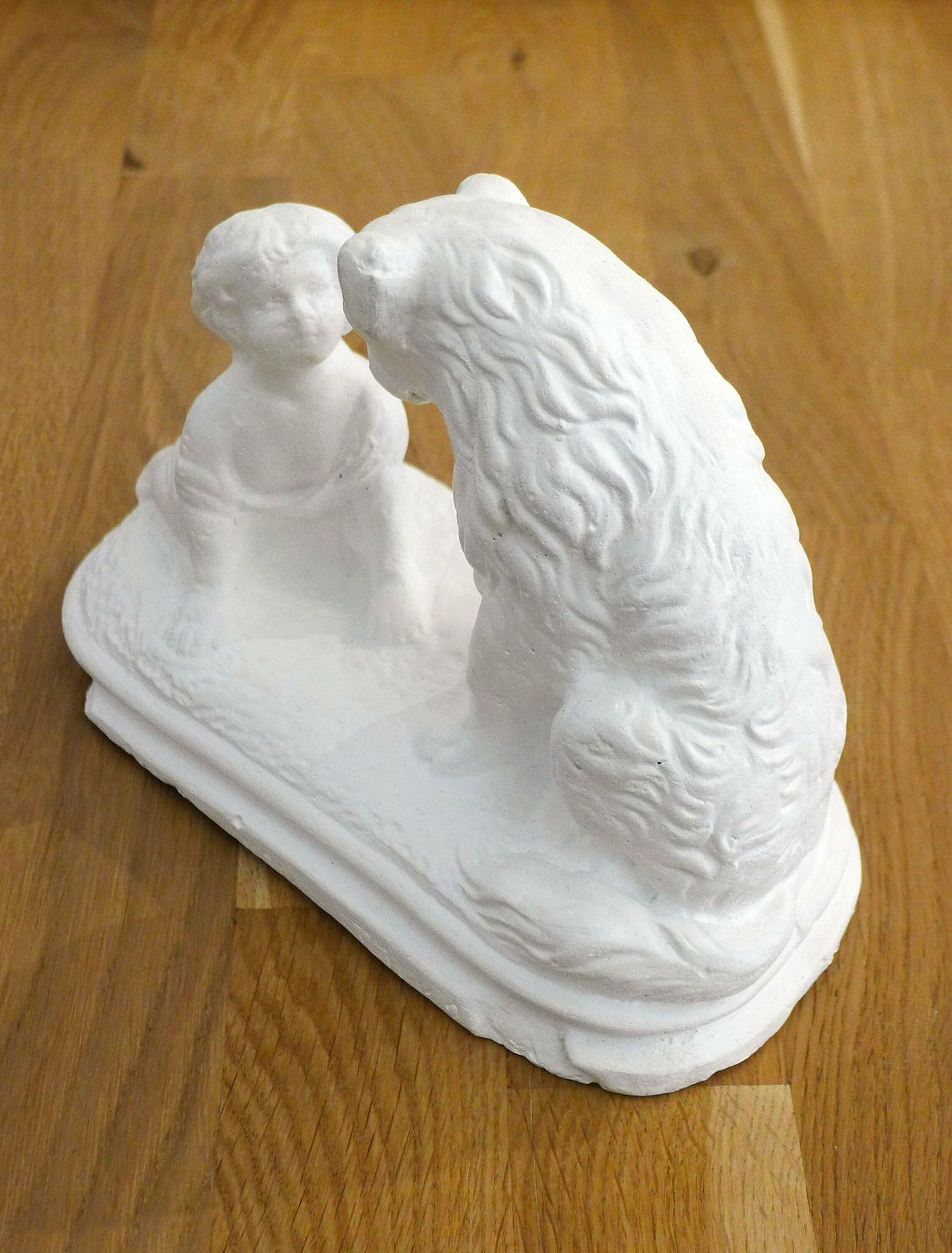 Small Plaster Sculpture Of A Child & A Dog, Belle And Sébastien photo furniture