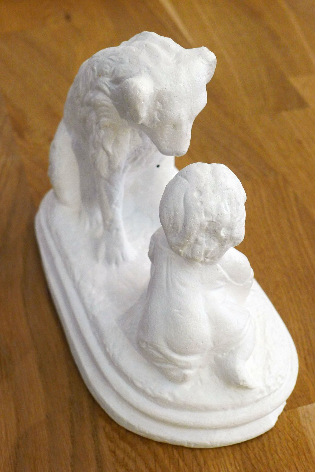 Small Plaster Sculpture Of A Child & A Dog, Belle And Sébastien photo vinterior