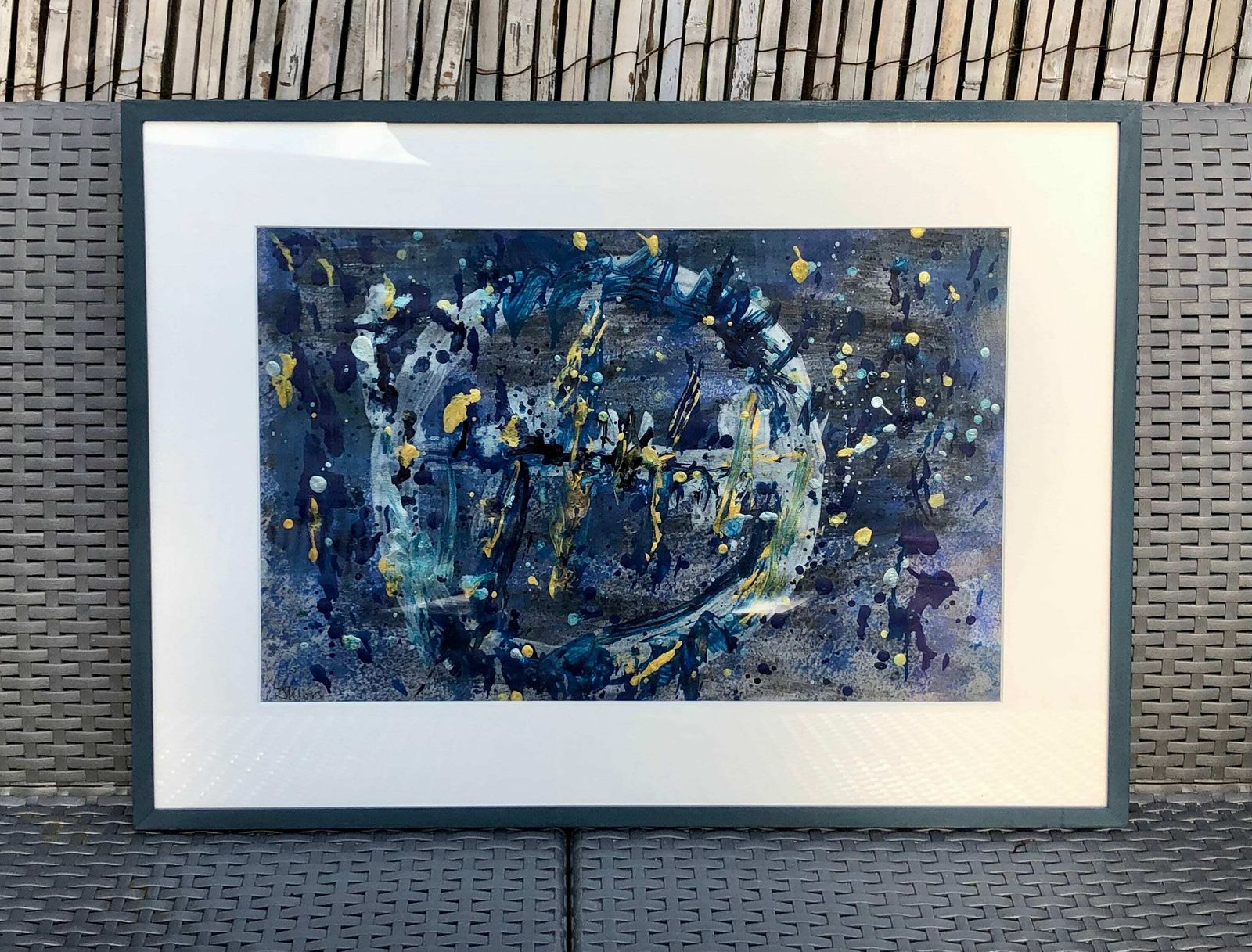 Original Framed Mixed Media Painting ‘Storm In London’ J Kloss