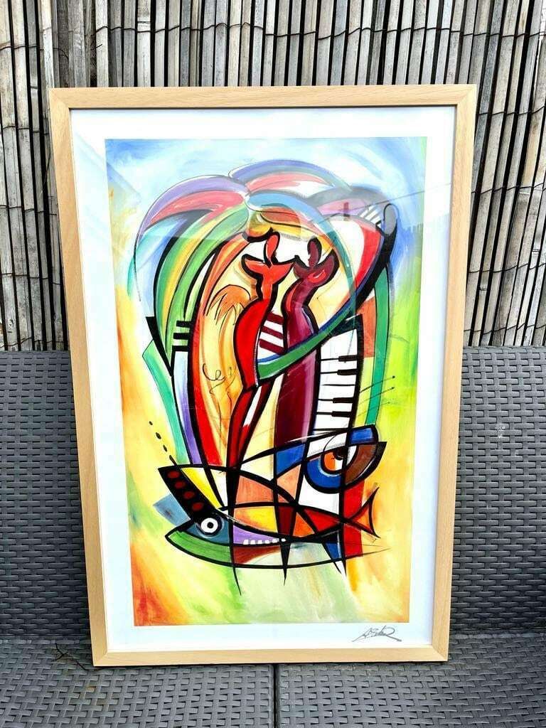 Original Hand Signed Seriolithograph Alfred Alexander Gockel ‘Rhythm In The Tropics’