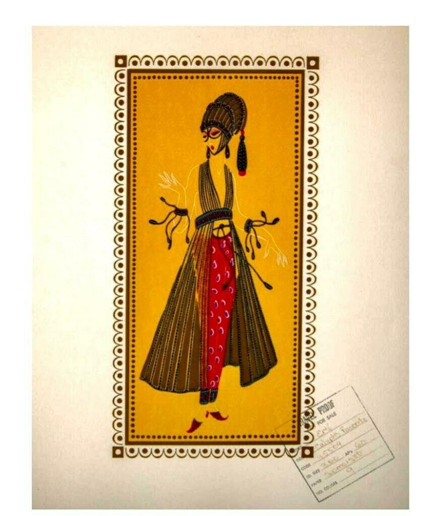 Original Rare Vintage Erte Travel Proof Lithograph From Erte’s Scheherezade Suite