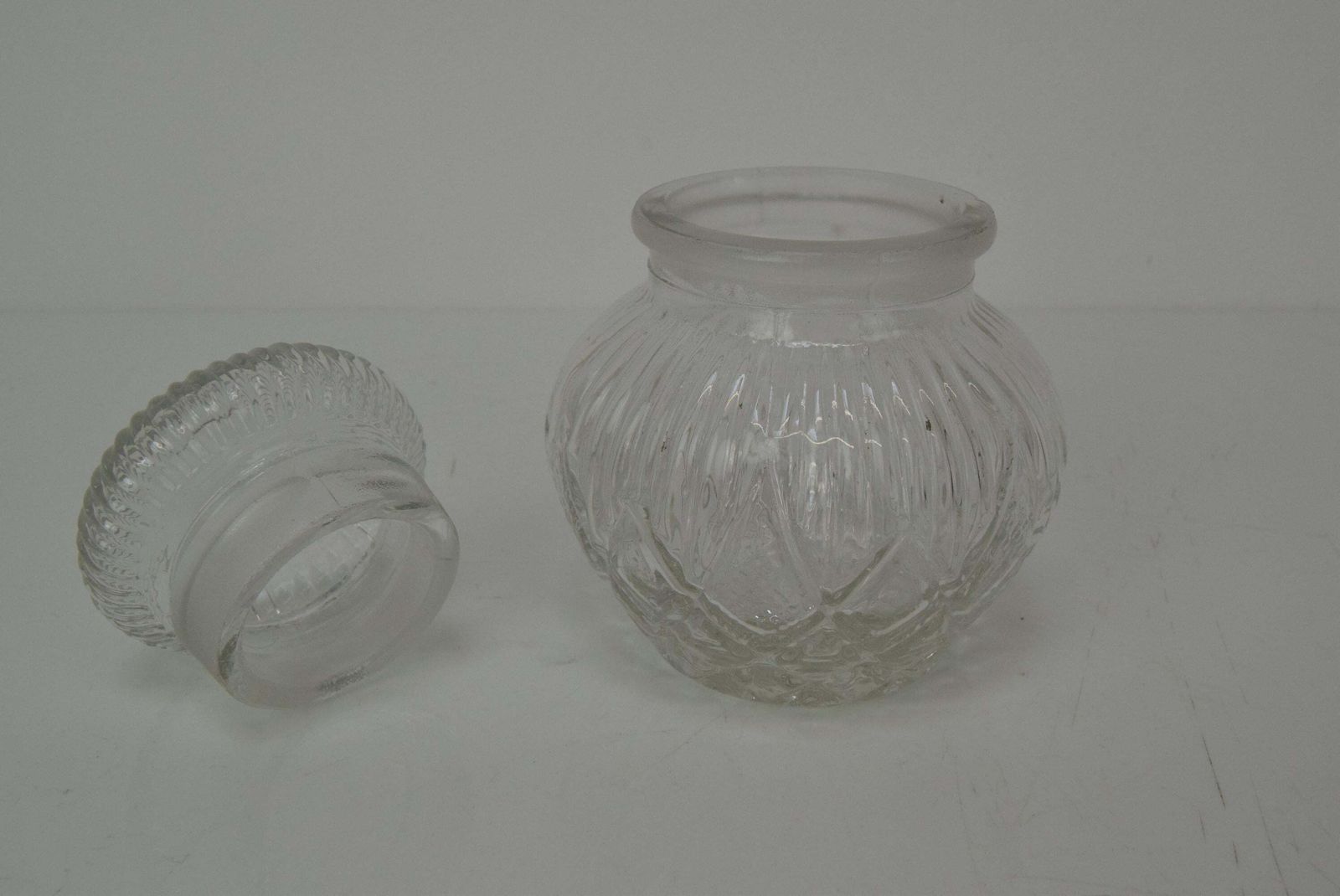 Mid Century Crystal Glass Can, 1950's. photo vinterior