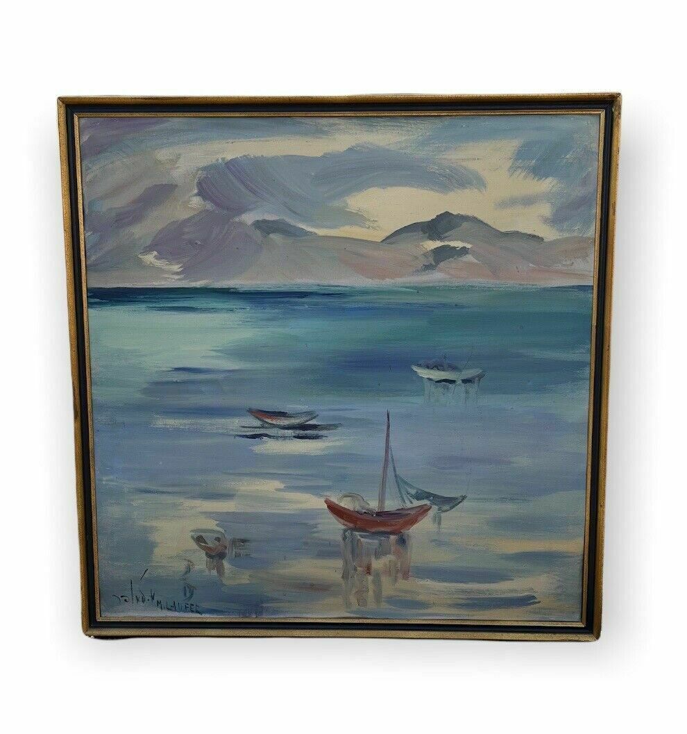 Marine Oil Painting, Signed M Laufer 1922 2008. Large In Size photo 695.0