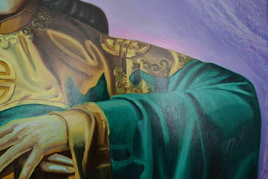 Vintage Tretchikoff Copy Lady Of The Orient Oil On Board photo Art