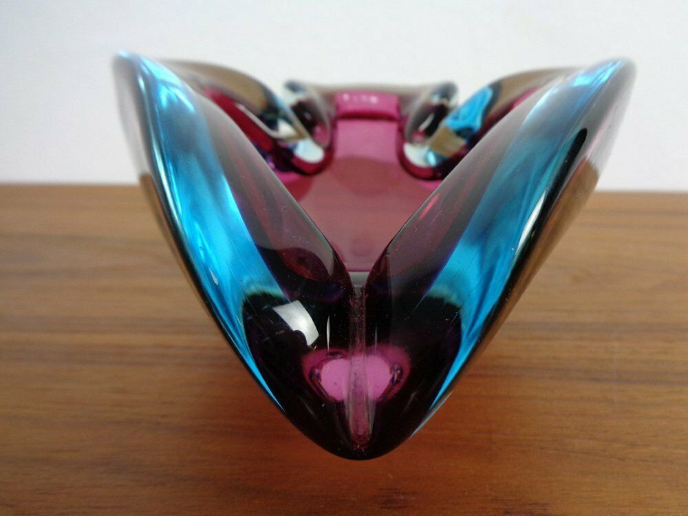 Large Sommerso Murano Glass Ashtray By Flavio Poli, Italy, 1960s photo Home Decor