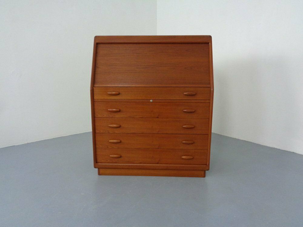 Teak Tambour Secretary From Dyrlund, 1960s photo furniture