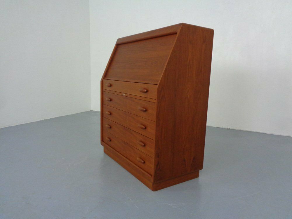 Teak Tambour Secretary From Dyrlund, 1960s photo buy