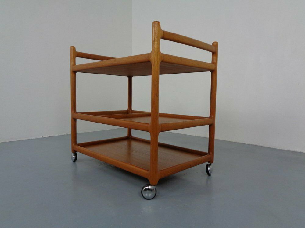 Danish Teak Serving Cart By Johannes Andersen For Cfc Silkeborg, 1960s photo Furniture