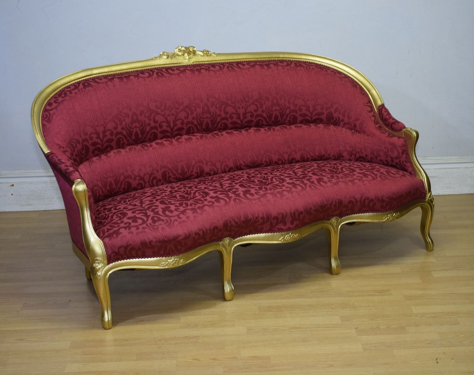 Antique French Gold Painted Sofa photo furniture