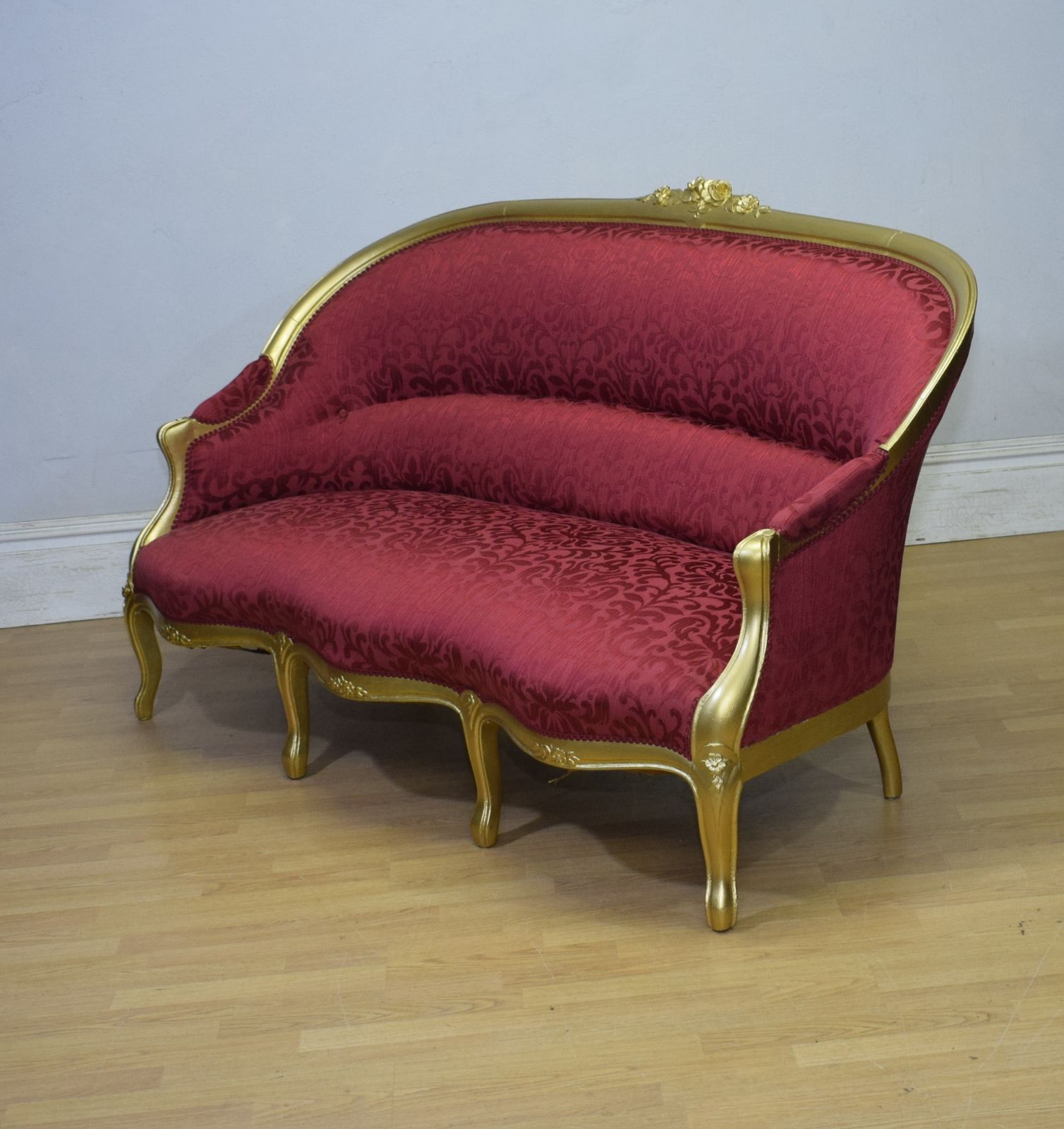 photo for sale Antique French Gold Painted Sofa