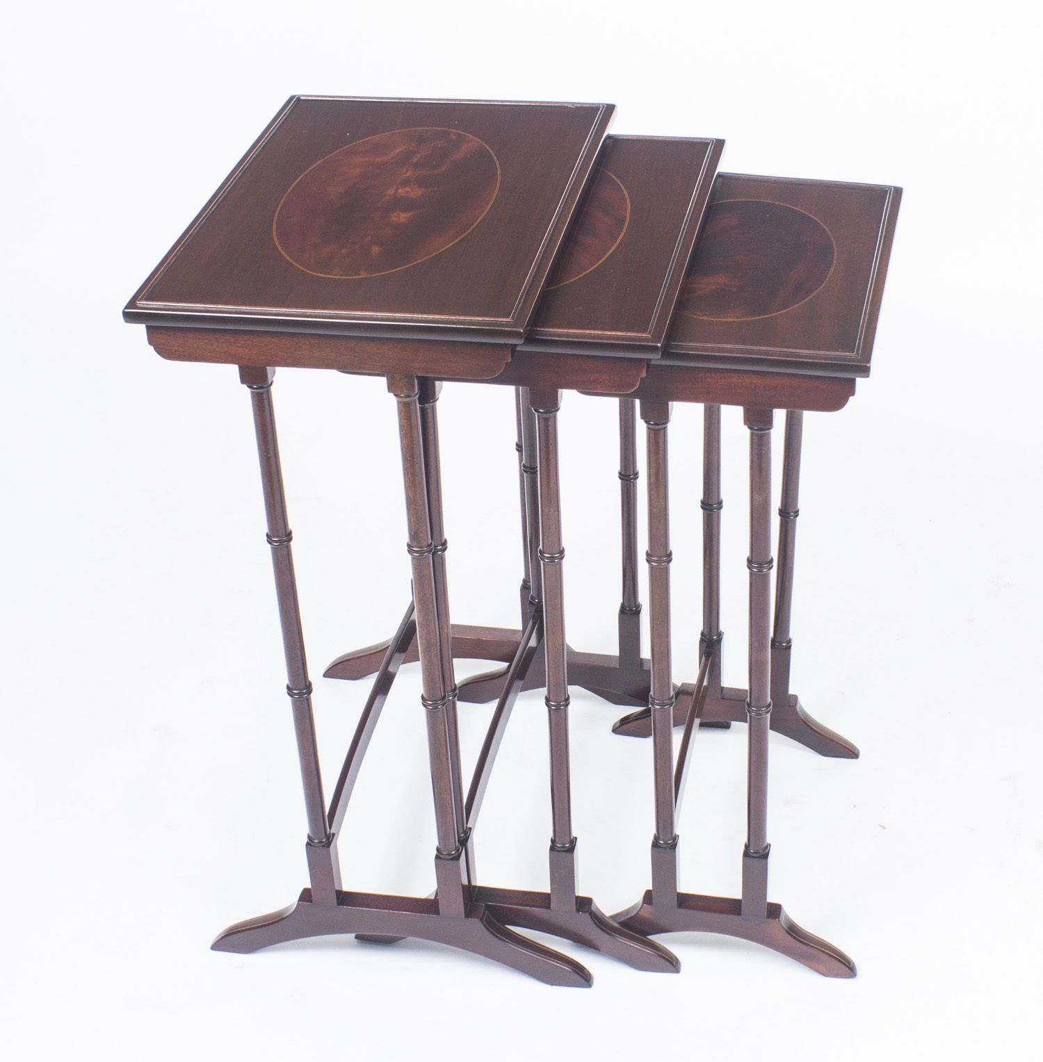 Victorian Mahogany & Inlaid  Nest Of 3 Tables C.1880 photo furniture