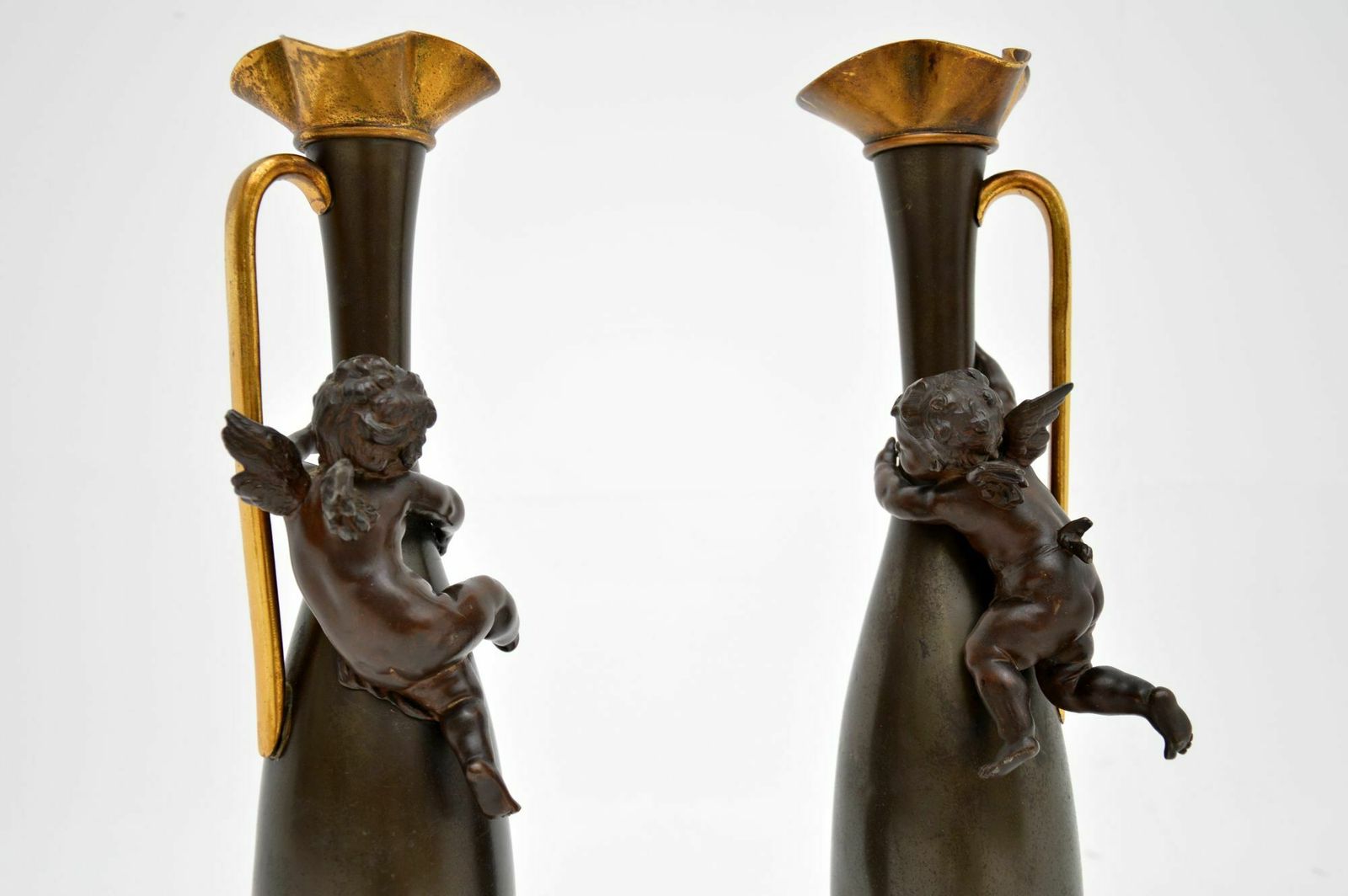 Pair Of Antique French Decorative Bronze Pitchers photo vinterior