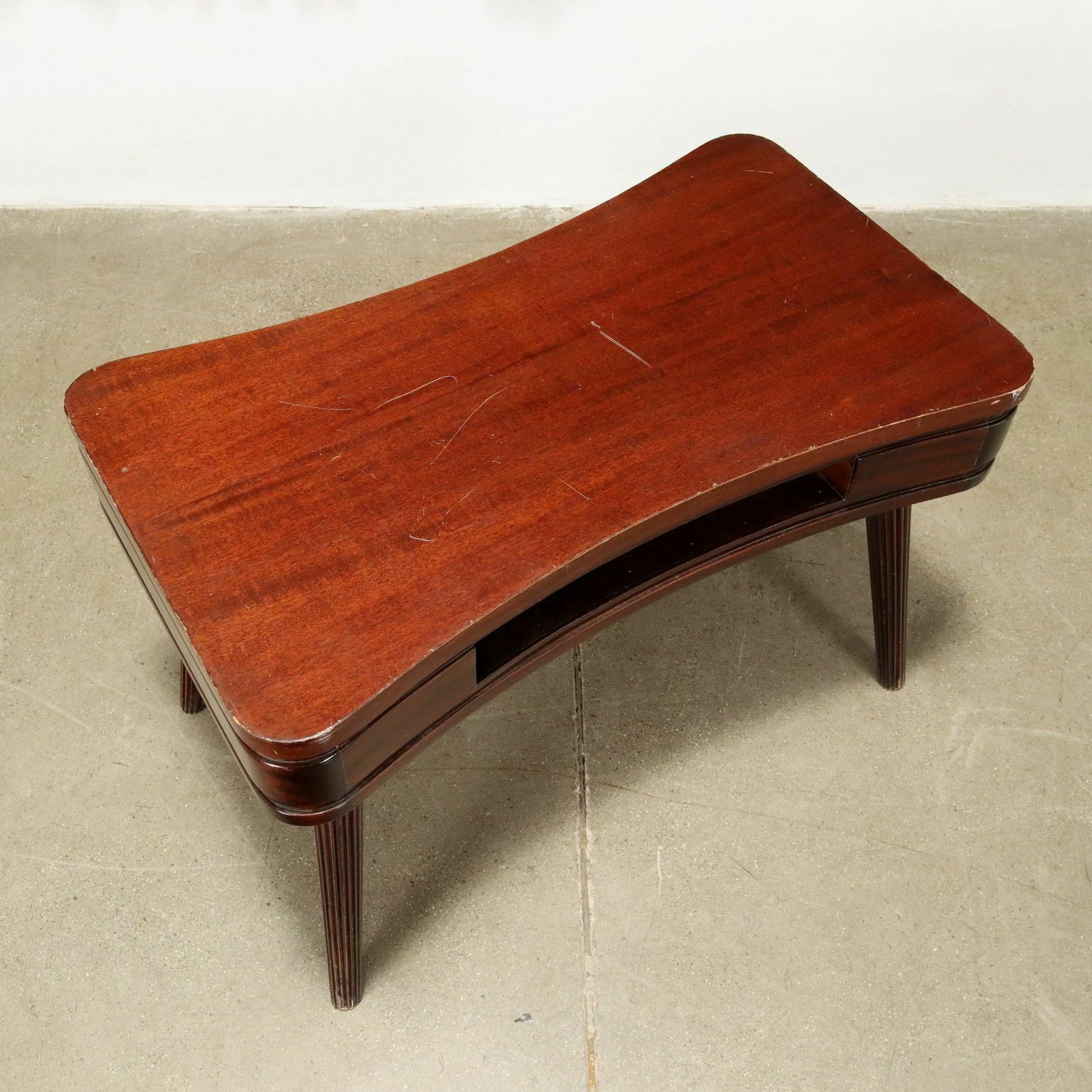 Vintage Table From The 50s 60s Mahogany Veneered Wood Painted Beech photo for sale