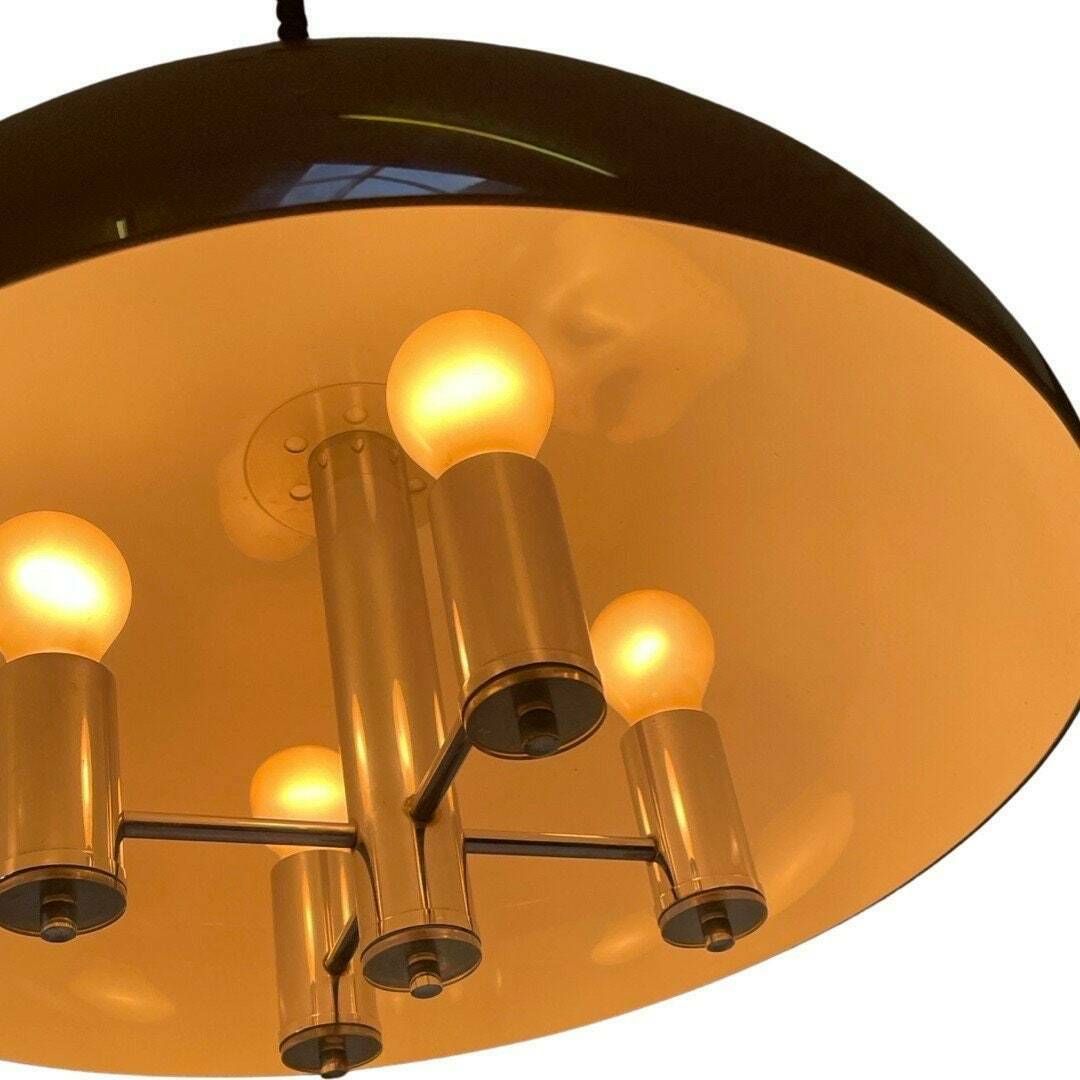 Xl Hanging Pedant Including Rollycord   Brown Acrylic   Giannelli Firenze Luce   Vintage Italian Design   Model With 4 Bulbs photo vinterior
