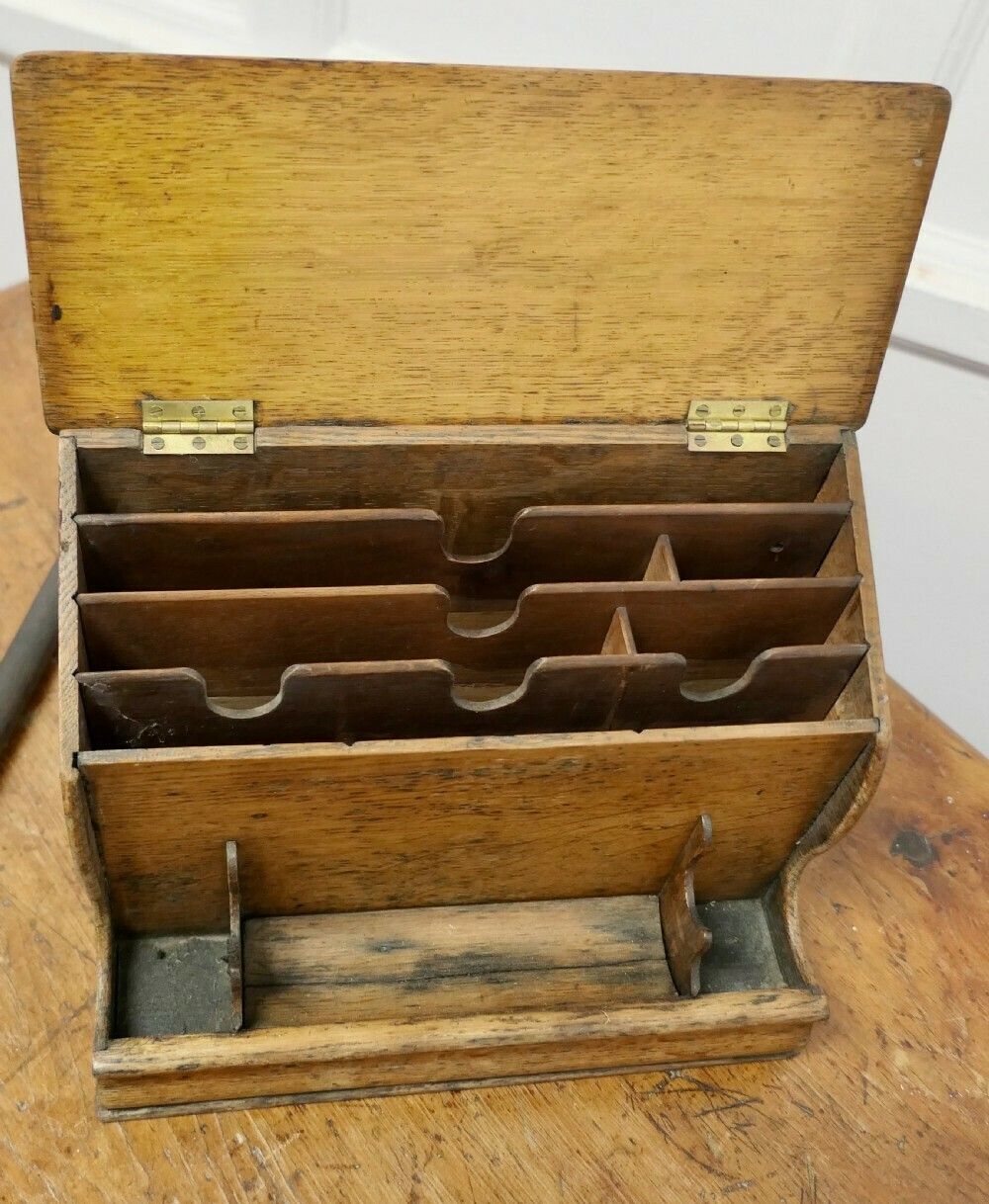 A Good Old Oak Stationary Or Letter Box, With Pen Holder photo buy