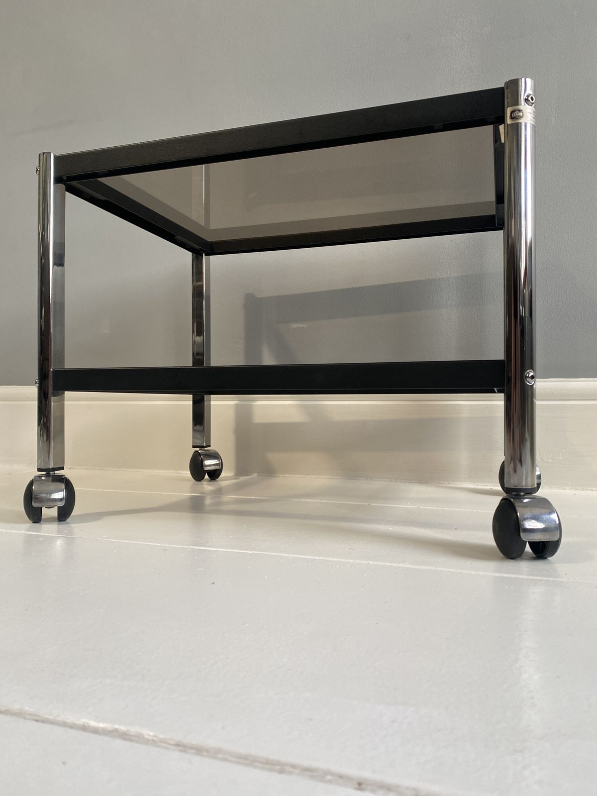 1970's Erard Aluminium & Smoked Glass Occasional / Drinks Roulette Table photo Furniture