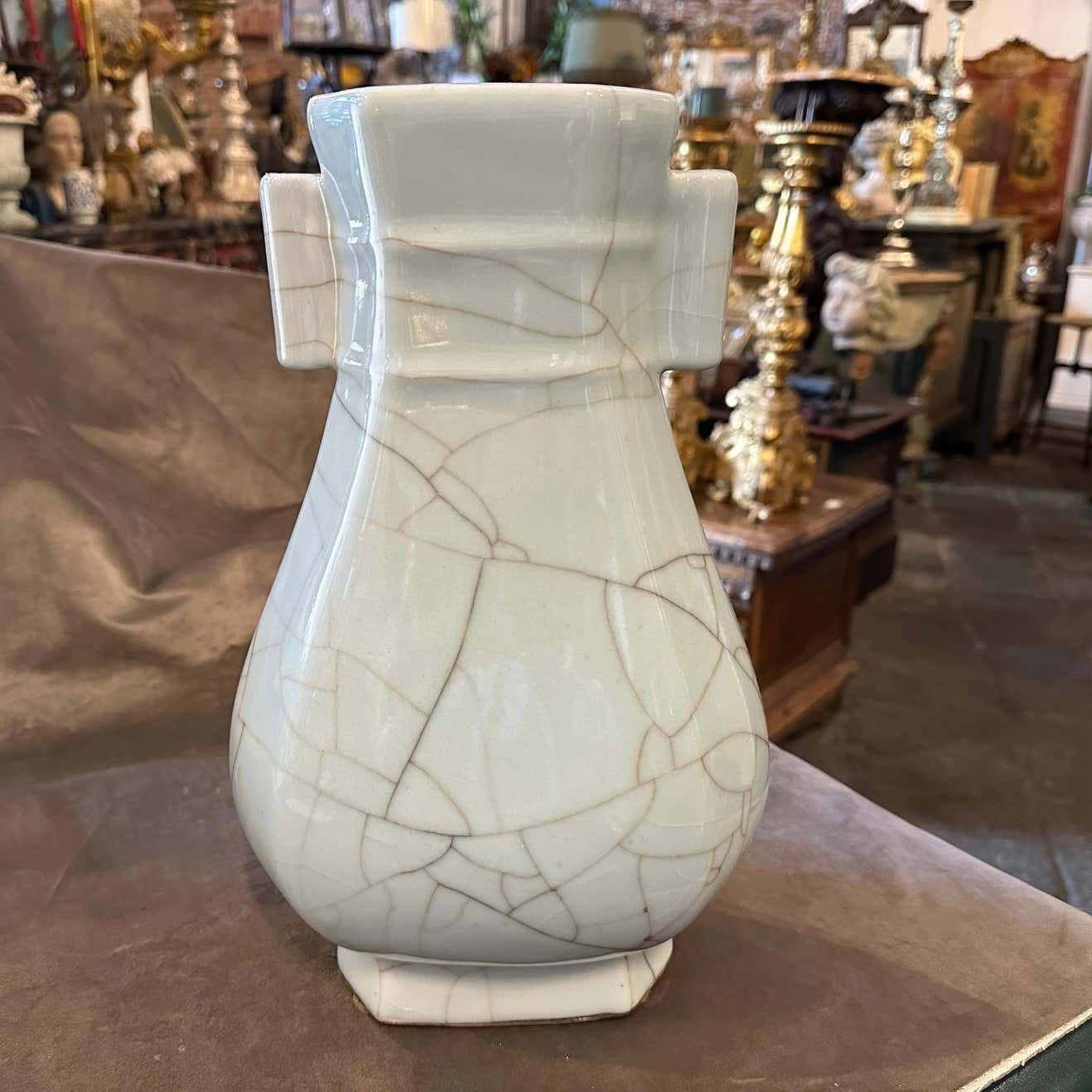 19th Century Greyish Celadon Glazed Chinese Porcelain Vase photo 1067.0
