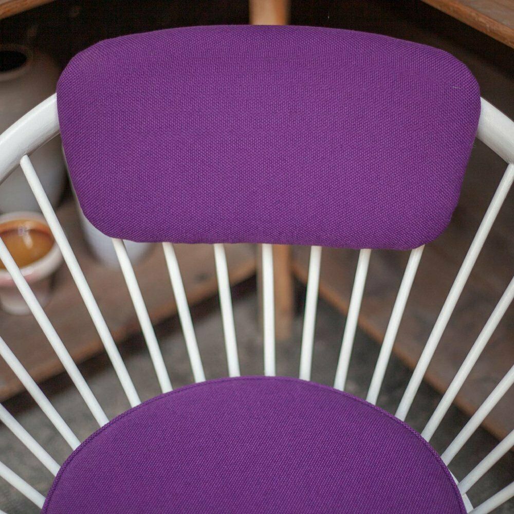Purple & White Circle Chair By Yngve Ekstrom For Swedese, 1960s photo Furniture