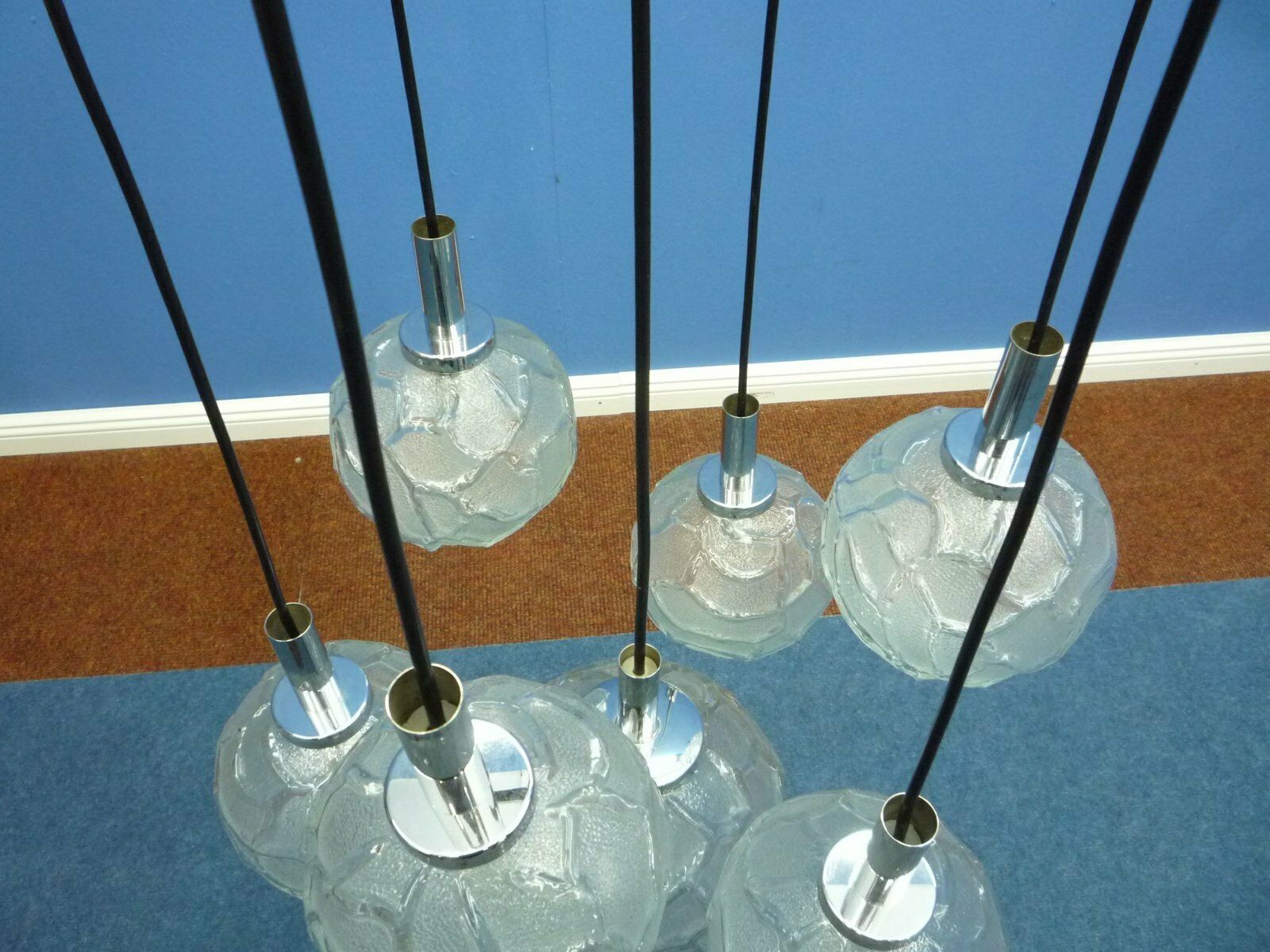 photo furniture Cascade Ice Glass Pendant Lamp From Doria, 1960s