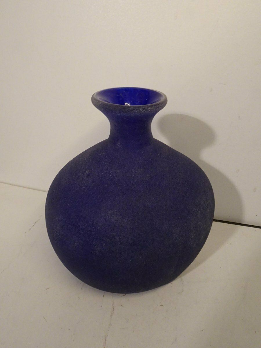 Art Glass Blue Murano Vase, 1980s photo vinterior
