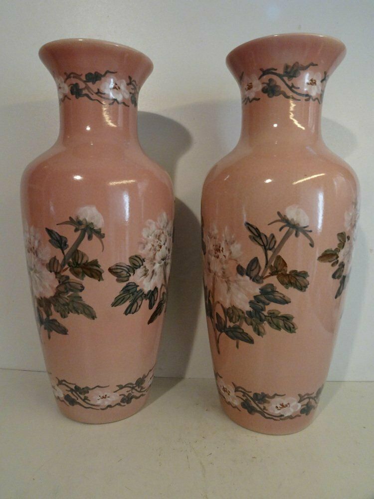 French Pink Ceramic Vases, 1940s, Set Of 2 photo buy