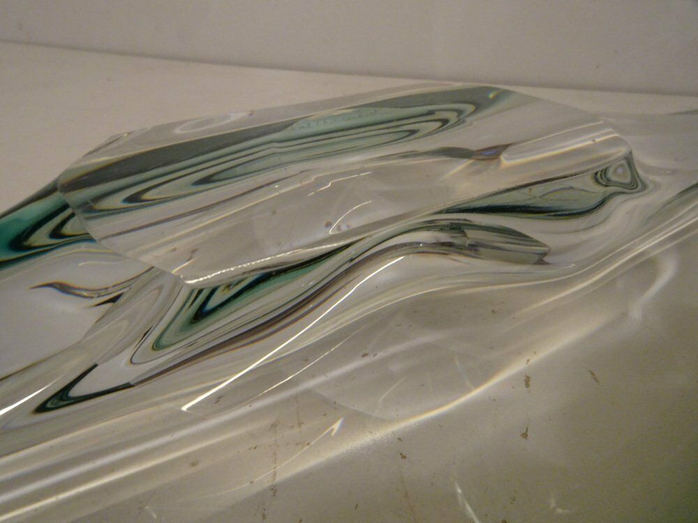 Large Mid Century Green Crystal Centerpiece By Rene Delvenne For Val Saint Lambert photo buy