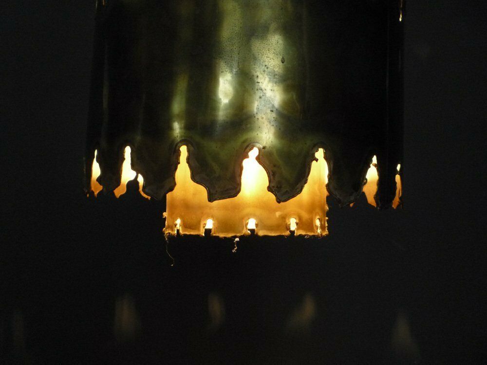 Brutalist Brass Pendant Lamp By Svend Aage Holm Sørensen For Holm Sørensen & Co, 1960s photo vinterior