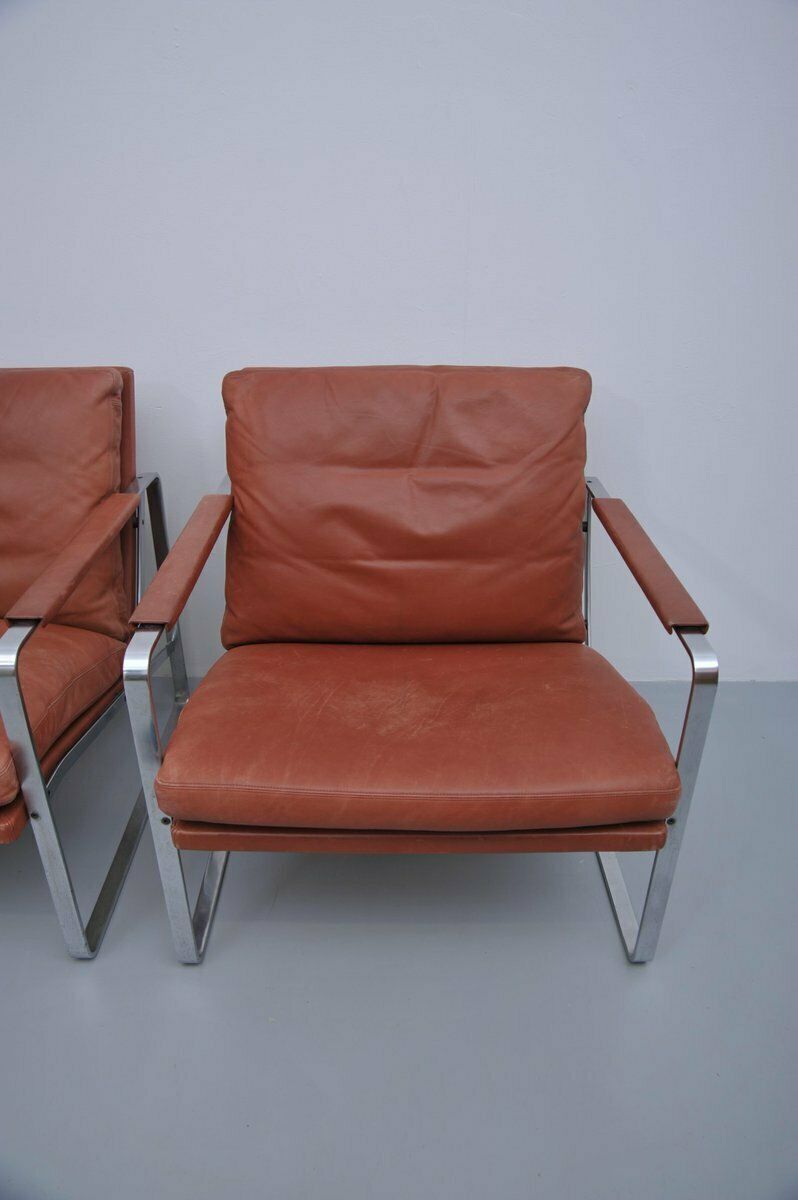 photo for sale Vintage Lounge Chairs By Preben Fabricius & Jørgen Kastholm For Knoll, Set Of 2