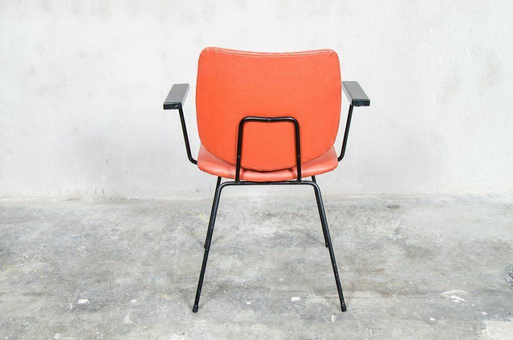 Bright Red Dining Chairs By W.H Gispen For Kembo, 1950s, Set Of 4 photo 1588.0