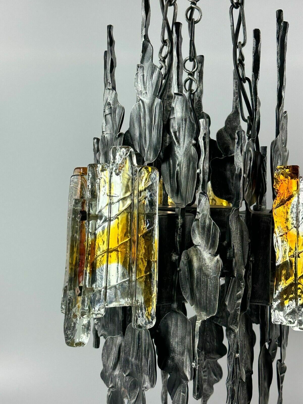 60s 70s Brutalist Chandelier Ceiling Lamp Tom Ahlström & Hans Ehrlich photo vintage