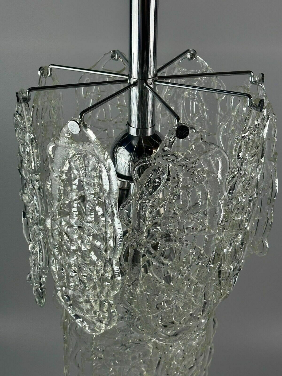 60s 70s Chandelier Av Mazzega Chandelier “Ragnatela” Murano Glass Space Age photo for sale