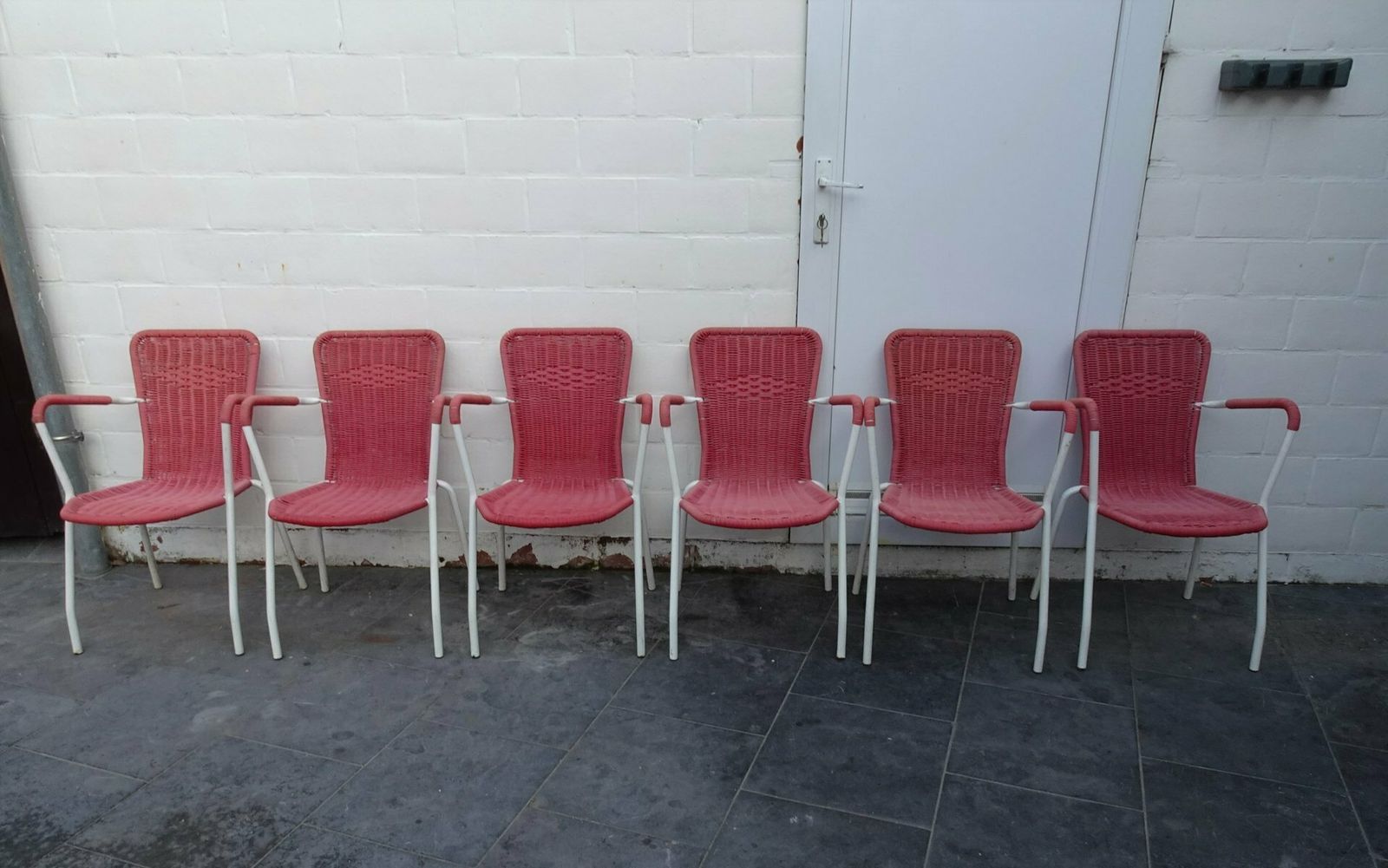 Vintage Italian Chairs In Orange, 1950s, Set Of 6 photo 614.0