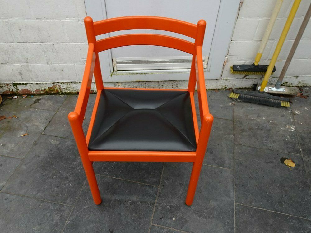 Orange Carimate Armchair By Vico Magistretti, 1970s photo for sale