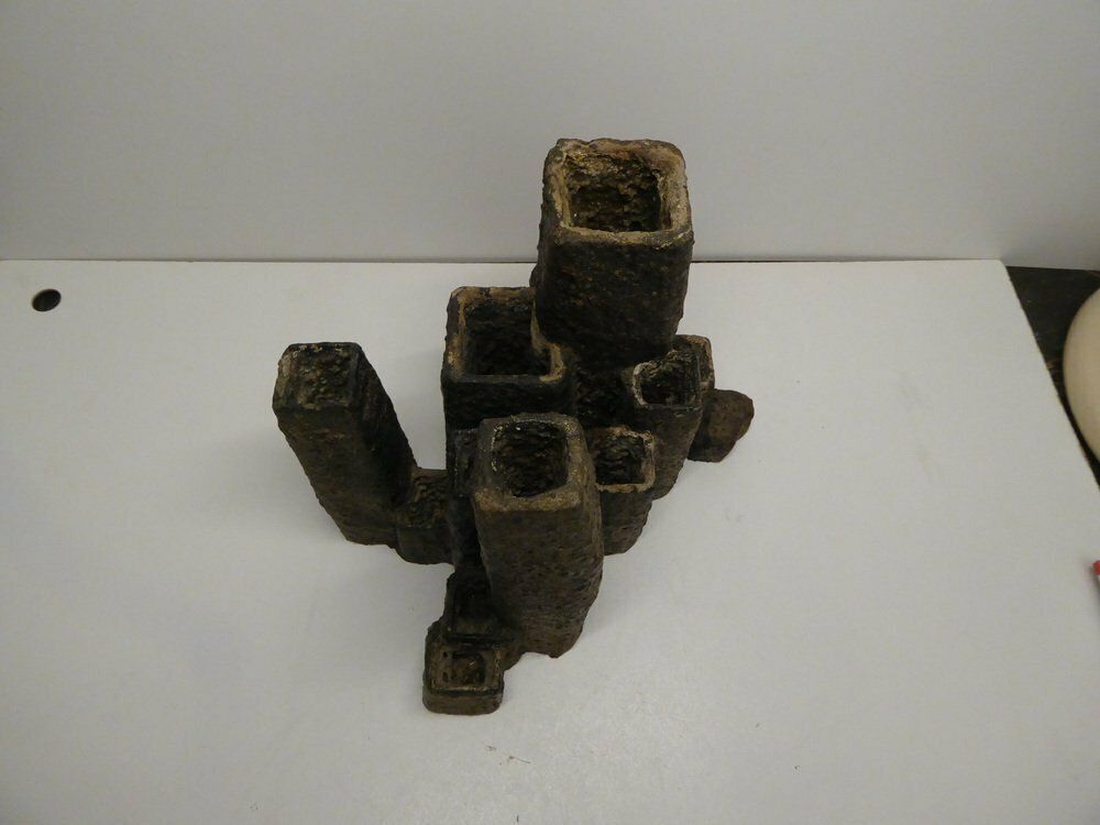 Home Decor Brutalist Centrepiece Vase And Candlesticks By Pia Manu, Belgium, 1960s, Set Of 3 photo