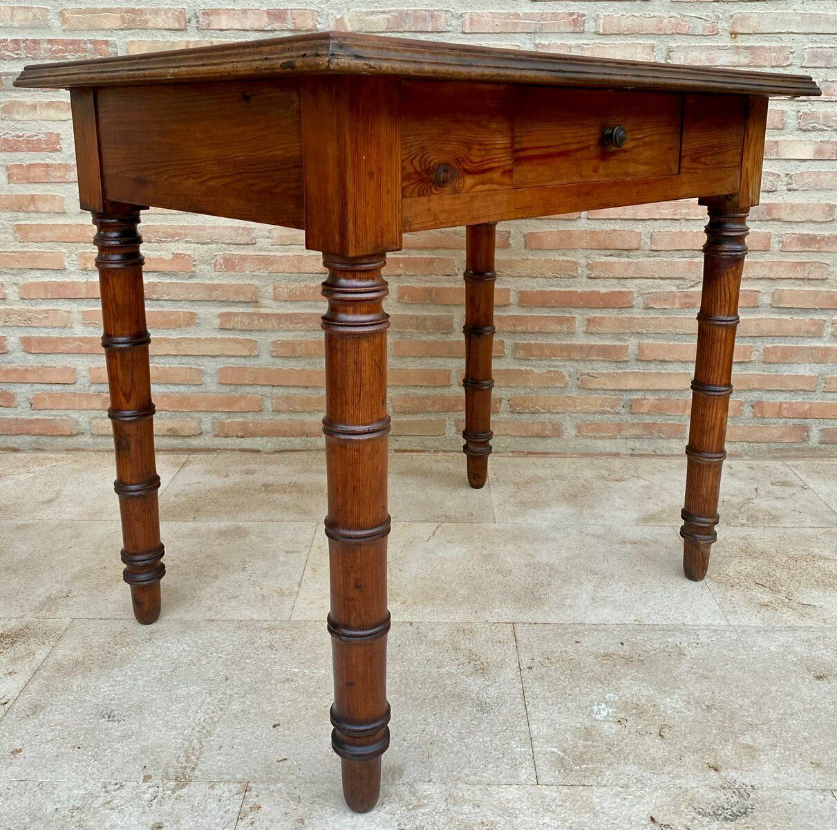 Early 20th Century French Oak Worktable With One Drawer, 1920s photo for sale