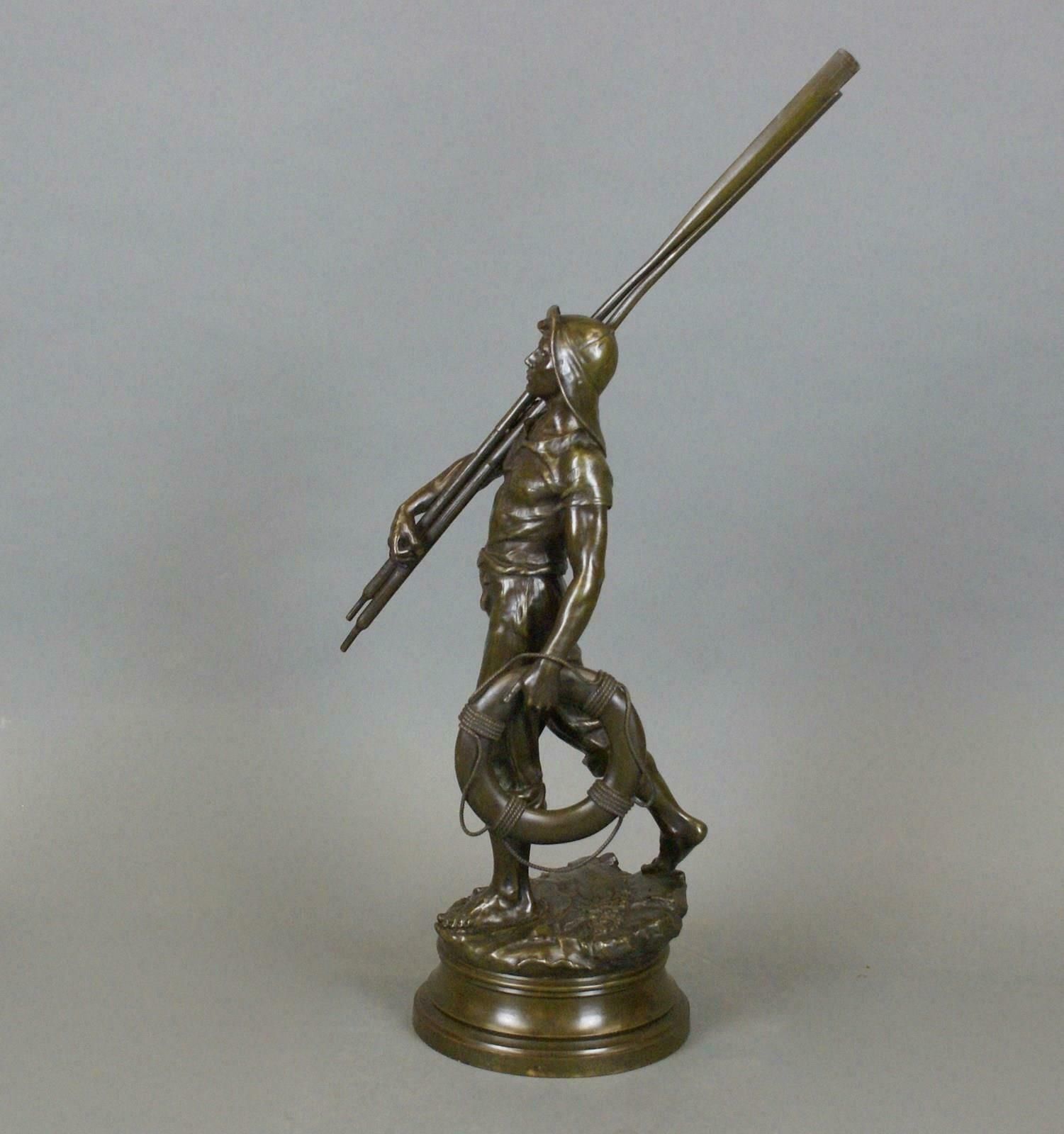 A 19th Century French Bronze Figure Of A Boatman photo for sale
