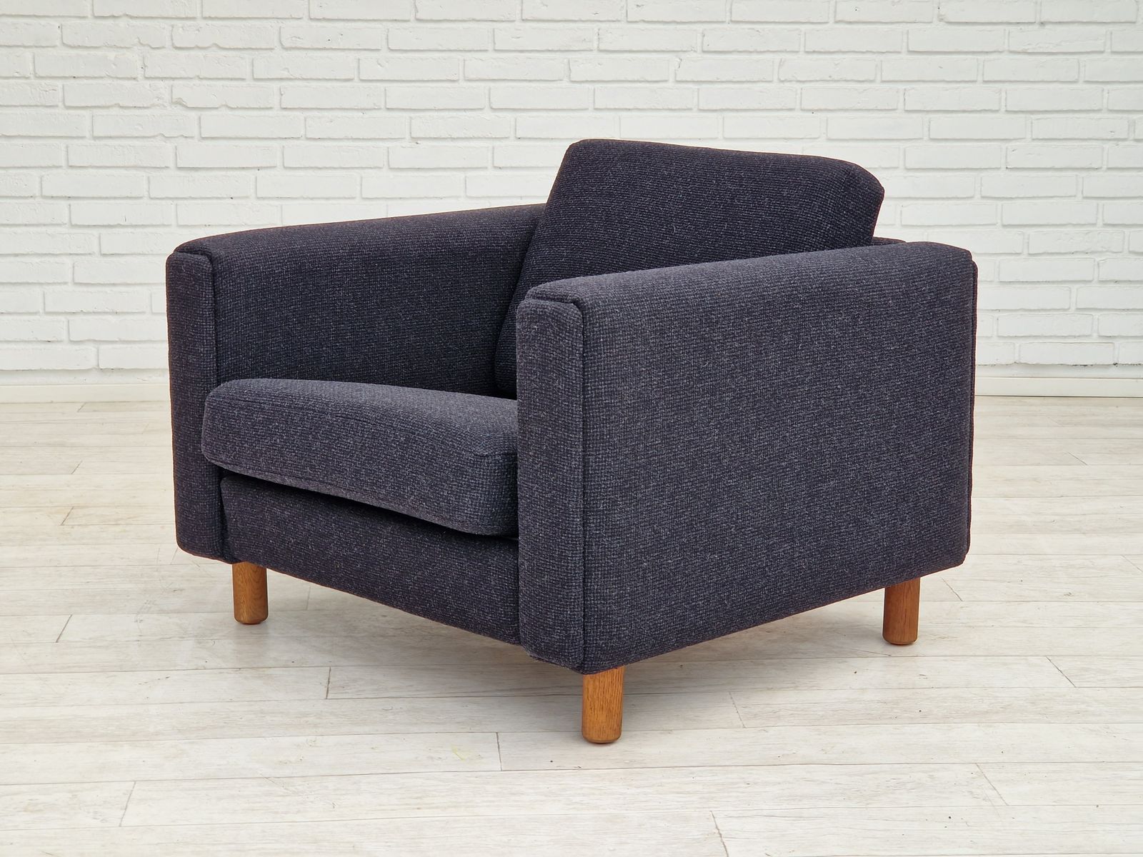 Furniture 1970s, Danish Design By H.J. Wegner, Reupholstered Armchair, Model Ge300. photo