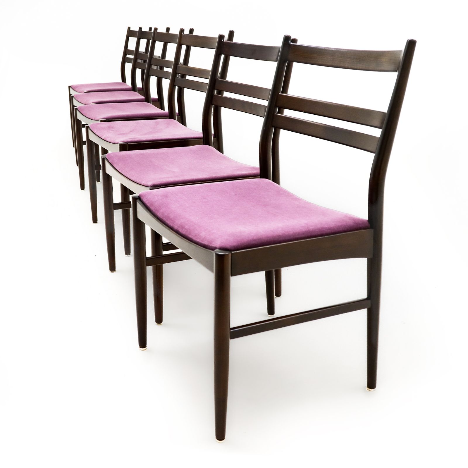 A Set Of 6 Niels Otto Moller Style Dining Chairs In Dark Stained Beech photo vinterior