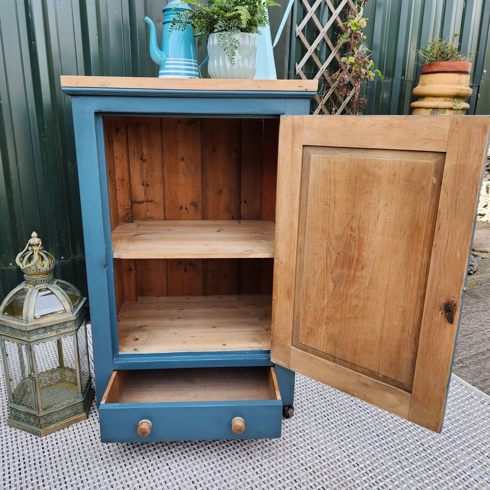 Kitchen Larder Cupboard, Upcycled With Farrow & Ball Inchyra Blue photo furniture