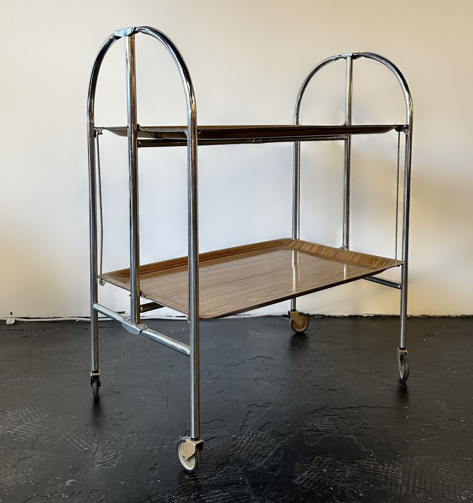 Vintage Optic Teak Pressalit Tea Cart, 1970s